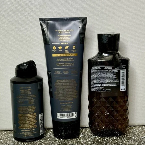 Bath and Body Works Men’s Collection Vanilla Noir Body Care Gift Set NWT - Picture 3 of 4